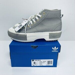 Adidas Women's Nizza High Platform Trek Shoes Feather Gray Size 8.5 GY9539 New